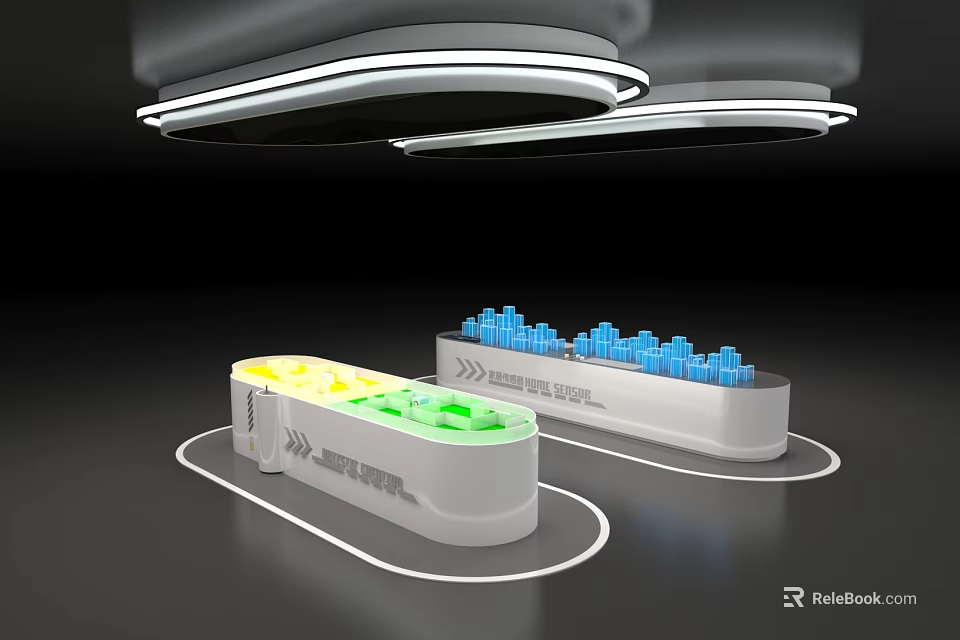 Modern Smart Desk Lamp With Ambient Light And Charging Dock For Multi Device Use 3d model 