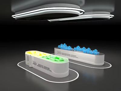 Modern Smart Desk Lamp With Ambient Light And Charging Dock For Multi Device Use 3d model