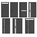 Modern Security Doors Featuring Various Stylish Designs And Durable Handles 3d model