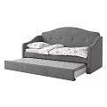 Modern Single Bed Minimalist Solid Wood Sofa Bed Internet Popular Multi-functional Small Apartment Foldable Push-pull Double Seat and Bedroom Dual-use Storage Sofa Solid Wood Sofa Bed 3d model