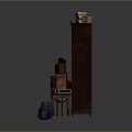 Classic Wooden Armoire Design With Glass Doors Top Storage Boxes Books And Side Decor Items