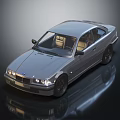 Silver Classic Coupe With Shiny Exterior Reflective Surface And Leather Interior 3d model