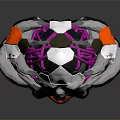 Futuristic Astronaut Helmet Design For Space Exploration With White Pink Orange Accents And Transparent Parts