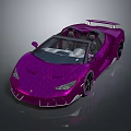 Stylish Purple Convertible Supercar With Sleek Aerodynamic Design And Glossy Finish