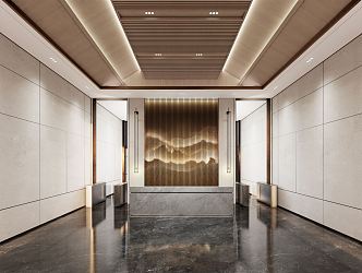 Modern Hall Hotel Lobby 3d model