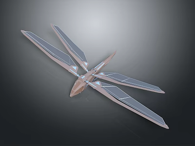 Futuristic Aircraft Concept Featuring Unique Multiple Wing Structure And Sleek Metallic Design 3d model
