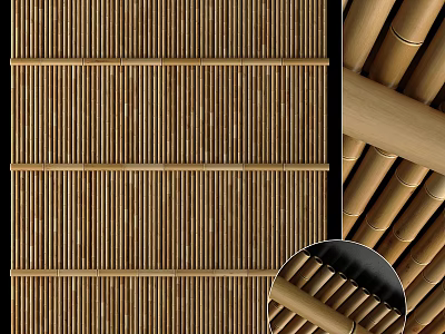 Natural Bamboo Structure With Detailed Texture Patterns 3d model