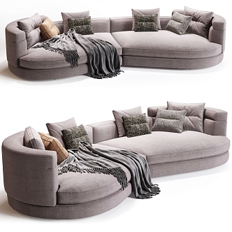 Modern minotti Multi-Person Sofa Double Sofa 3d model