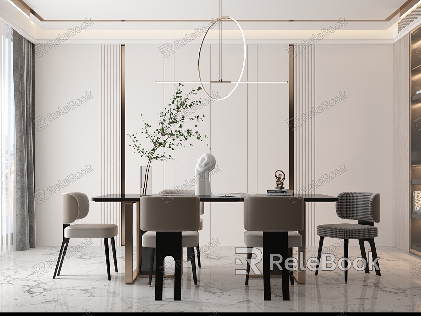 Modern Dining Table and Chair Combination Dining Table and Chair model