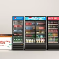 Beverage Display Refrigerators And Freezers Stocked With Pepsi Coca-Cola Nescafé Drinks