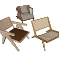 Modern Leisure Chairs With Wooden Frames And Wicker Details In Various Designs