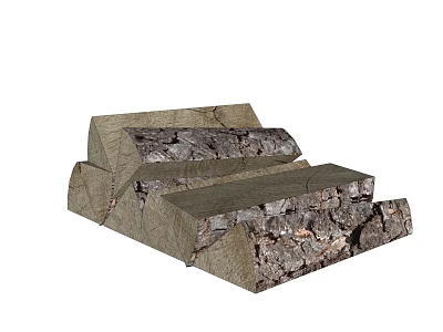 Modern firewood match pile 3d model