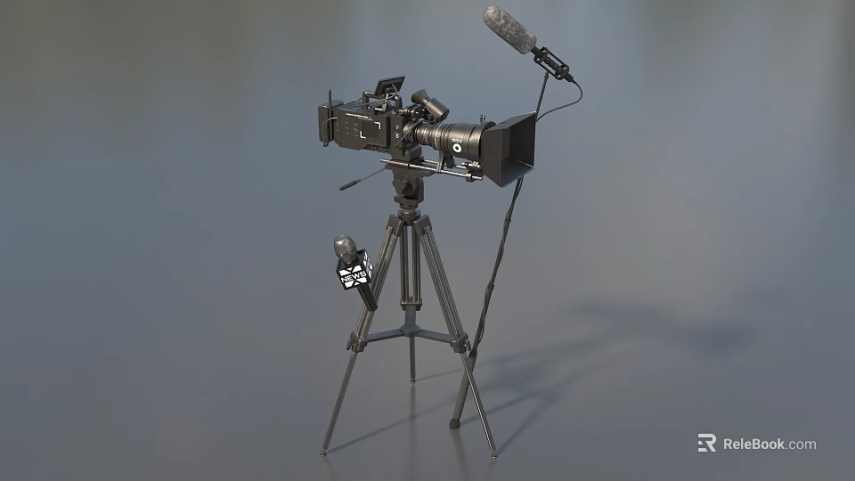 Professional Commercial Video Production Equipment With HD Camera Microphone And Tripod Stand 3d model 