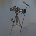 Camera Movie Camera Microphone Camera Tripod Wheat Rack TV Video Recorder Camera Combination with Shelf Camera Low Face Number Low Mold Realistic 3d model