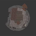 Traditional Rustic Round Hut Structure With Curved Wooden Roof And Interior Clay Pots