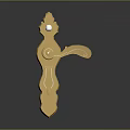High Quality Golden Carved Door Handle Hardware with Ornate Design Details