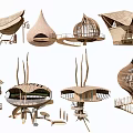 Unique Wooden Houses With Creative Shapes Spiral Stairs And Dome Structures