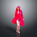 Vibrant Red Hooded Raincoat With Waterproof Fabric For Daily Use And Comfortable Wear