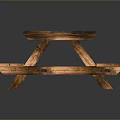 Rustic Wooden Dining Table Set With Matching Bench For Home Kitchen Use