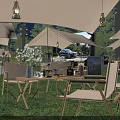 Night Garden Landscape with Grass Lawn Tent Display Cars Lighting and Mercedes Benz Signage