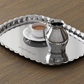 Tray Tea Cup Teapot Saucer Cup Set Stainless Steel Kettle Tray Tea Cup Tea Pot Saucer Cup Set 3d model