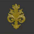 Reflective Silver Decorative Object With Plant Inspired Curled Leaves And Flower Patterns