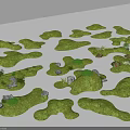 Garden Miniature Landscapes Featuring Green Grassy Patches Rocks And Small Plants