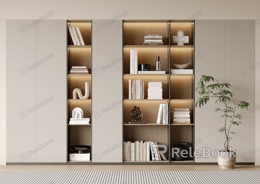 Bookcase Bookshelf Display Cabinet Book Ornaments Multifunctional Decorative Cabinet Combination Bookcase Open Bookcase model