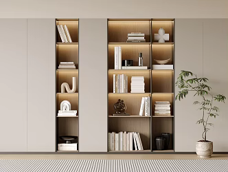 Bookcase Bookshelf Display Cabinet Book Ornaments Multifunctional Decorative Cabinet Combination Bookcase Open Bookcase 3d model