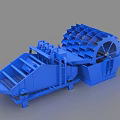 Blue Industrial Sand Washing Equipment With Rotary Drum And Screening System