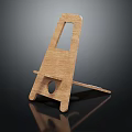 Wooden Easel Stand With Round Cutout And Natural Wood Structure