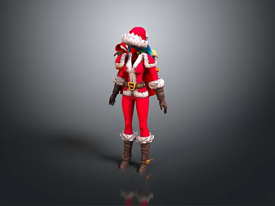 Christmas Girl Christmas Costume Christmas Beauty Lady Soldier Female Detective Female Detective Female Hit Warrior 3d model