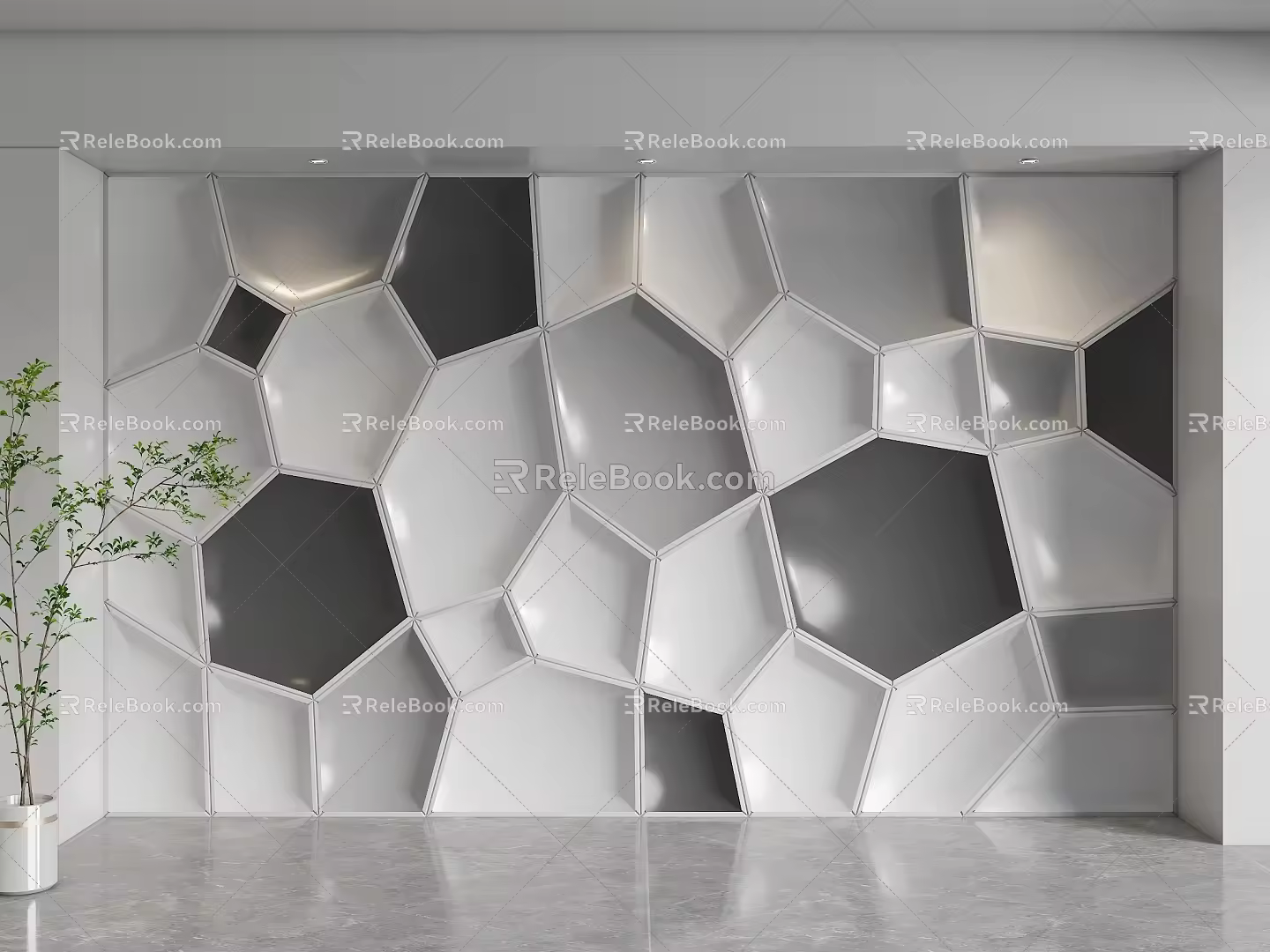 Special-shaped background wall Modern background wall Cellular background wall Front desk background wall Image background wall 3d model