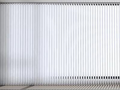 White Vertical Blinds Curtains For Modern Home Interior With Light Filtering Design 3d model