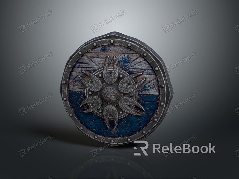 Medieval Shield Ancient Shield Shield Shield Defensive Weapon Ancient Shield Iron Shield Protective Shield Wooden Shield model