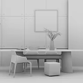 Modern Dining Table and Chair Combination Simple Dining Table and Chair Combination 3d model
