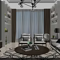 Modern Bright Open Plan Dining And Living Room With Warm Lighting And Comfortable Furniture