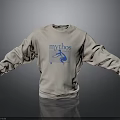 Beige Mythos Sweatshirt With Blue Graphic Design For Casual Daily Wear