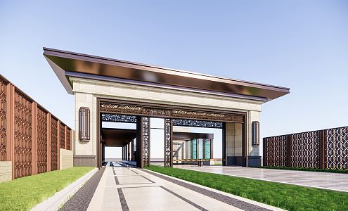 New Chinese Gate Entrance Gate 3d model