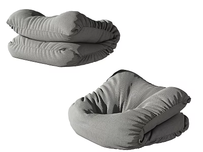 Gray Foldable Bean Bag Chair Soft Lounge Seating For Home Relaxation 3d model