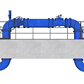 Modern pipeline pump room pipeline 3d model