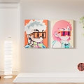 Animation Hanging Painting Decorative Painting Fashion Hanging Painting Couple Hanging Painting Character Head Painting Art Hanging Painting 3d model