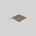 Square Rug With Patchwork Design In Brown Black Beige Tones For Modern Home Decor 3d model