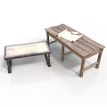 Small And Large Wooden Home Tables With Paper On Top Surface