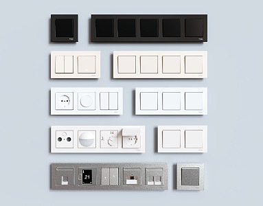 Modern switch socket switch panel 3d model