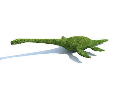 Modern grass carving thin slice dragon green plant 3d model