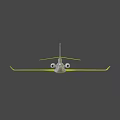 White Passenger Airplane With Red Stripe Twin Engines Side View And Windows