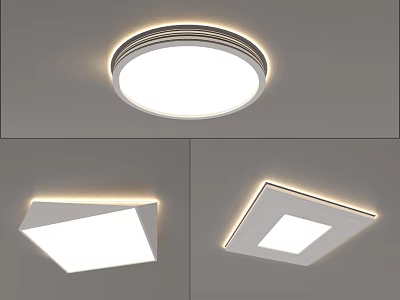 Modern Ceiling Lights Featuring Round And Square Shapes With Bright Illumination 3d model