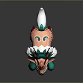Vibrant Deer Shaped Game Movie Character With Red Green Fur White Mane And Antlers
