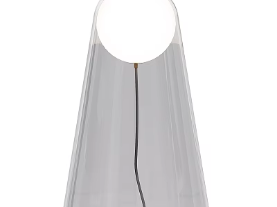 Modern Transparent Glass Table Lamp With Round White Shade And Minimalist Design 3d model
